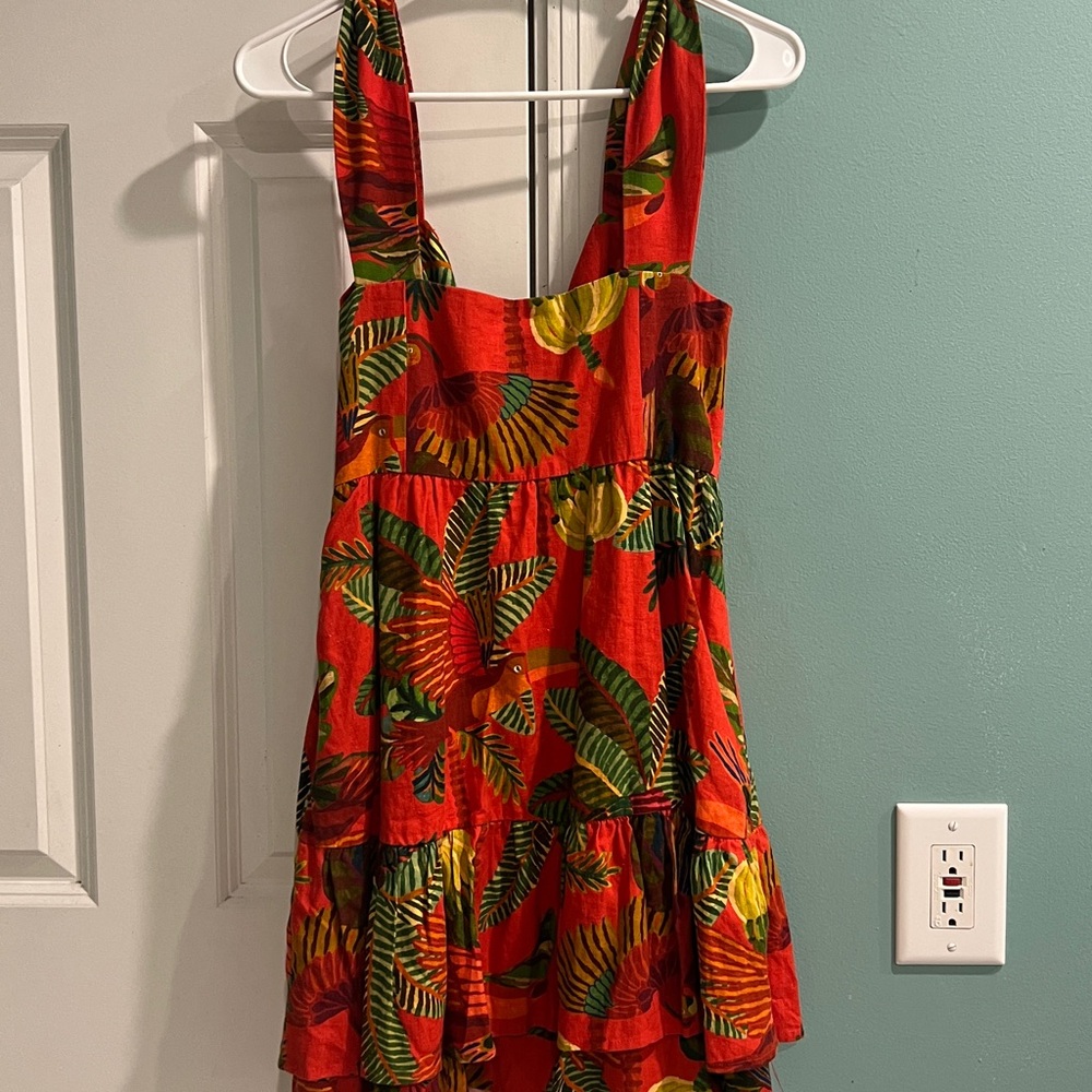 Farm Rio Red forest birds mini dress - Picture 6 of 6